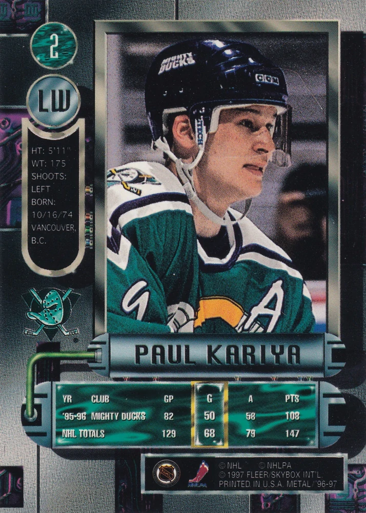 1996-97 Fleer Metal - Paul Kariya #2