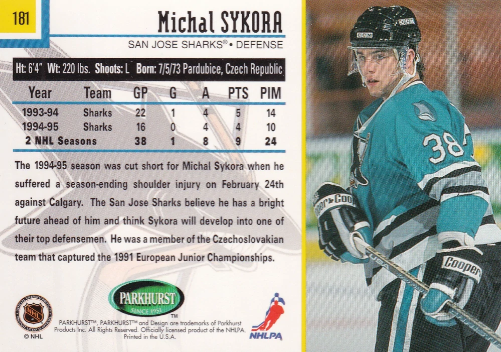 1995-96 Parkhurst International - Michal Sýkora #181