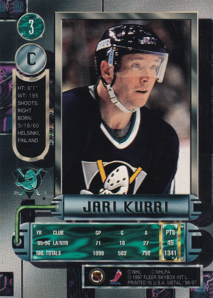 1996-97 Fleer Metal - Jari Kurri #3