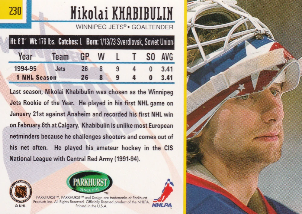 1995-96 Parkhurst International - Nikolai Khabibulin #230
