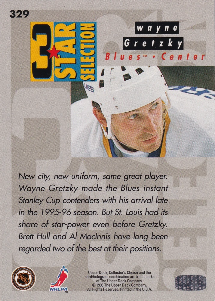 1996-97 UD Collectors Choice - Brett Hull, Wayne Gretzky, Al Macinnis - 3 Star Selection #329