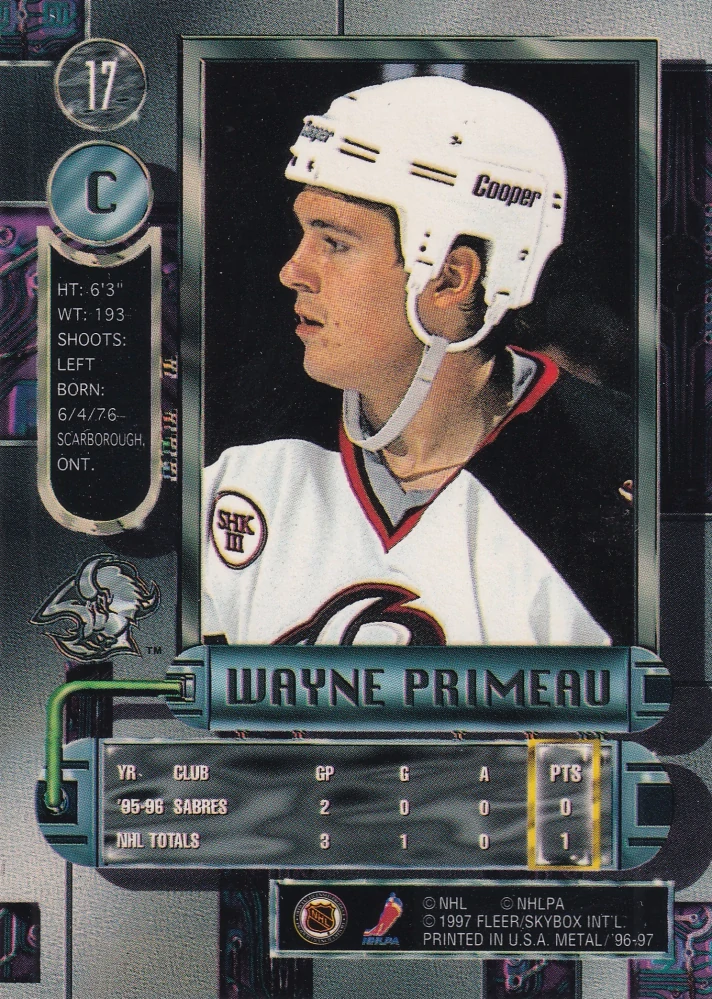 1996-97 Fleer Metal - Wayne Primeau #17
