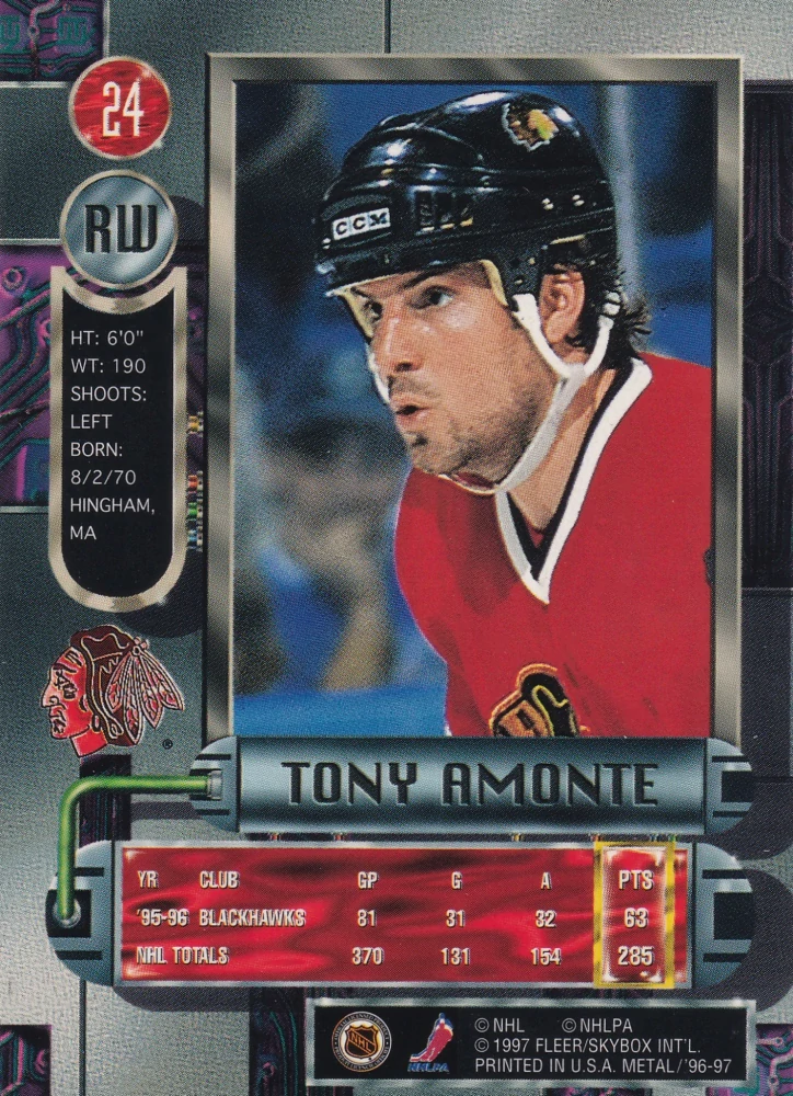 1996-97 Fleer Metal - Tony Amonte #24
