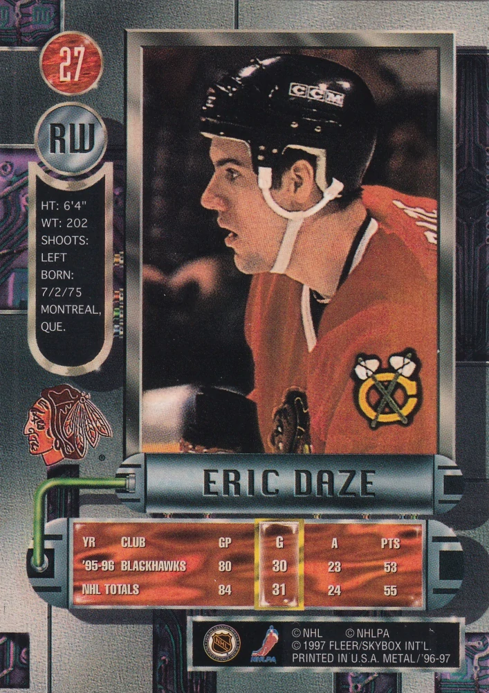 1996-97 Fleer Metal - Eric Daze #27