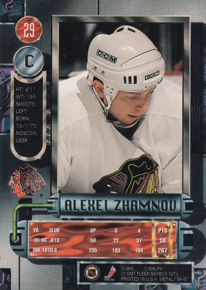 1996-97 Fleer Metal - Alexei Zhamnov #29