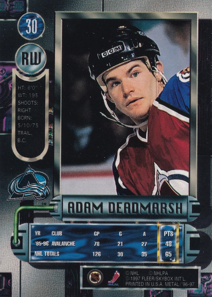 1996-97 Fleer Metal - Adam Deadmarsh #30