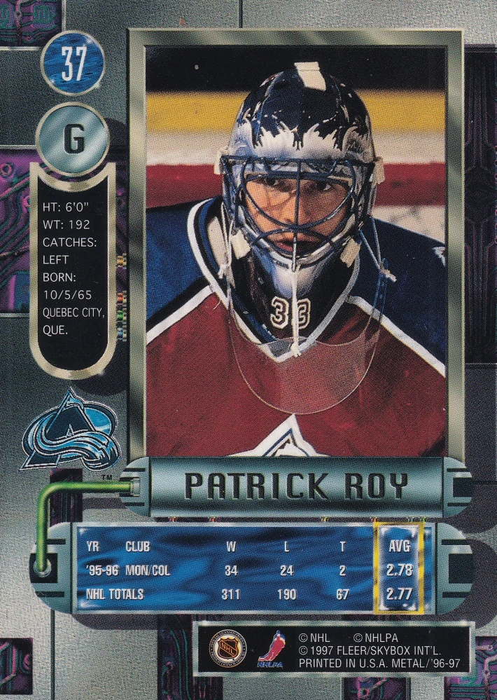 1996-97 Fleer Metal - Patrick Roy #37