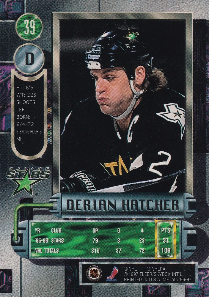 1996-97 Fleer Metal - Derian Hatcher #39
