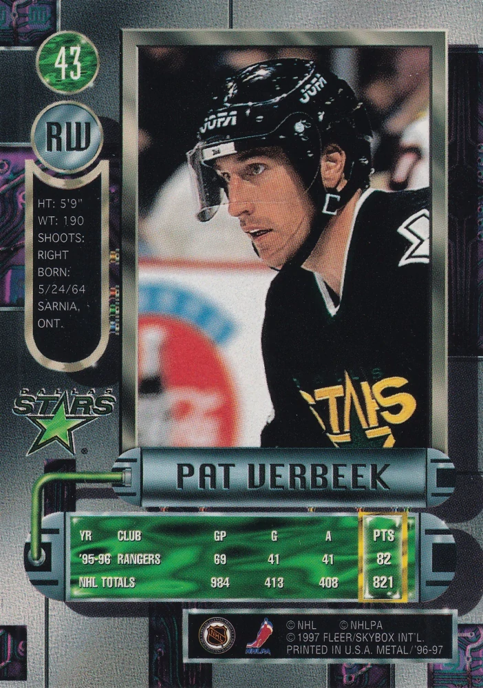 1996-97 Fleer Metal - Pat Verbeek #43
