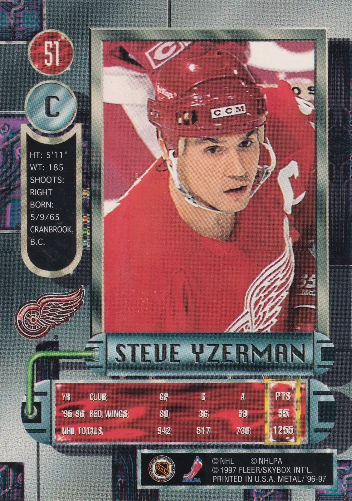 1996-97 Fleer Metal - Steve Yzerman #51