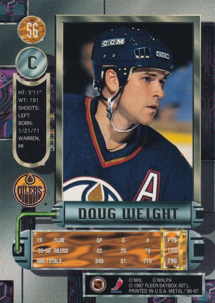 1996-97 Fleer Metal - Doug Weight #56