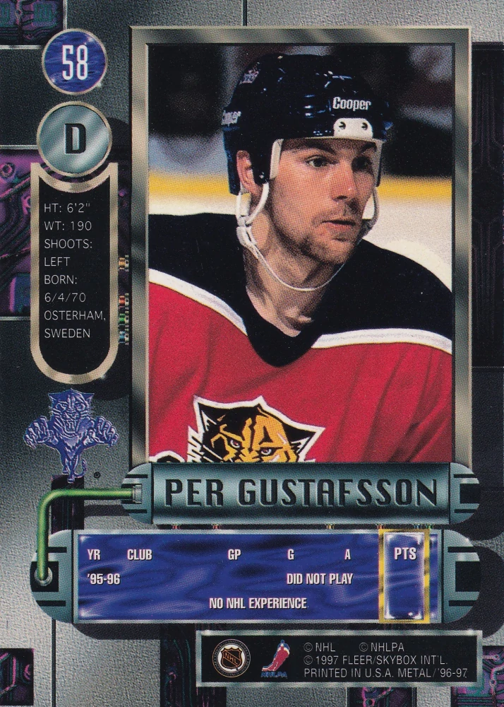 1996-97 Fleer Metal - Per Gustafsson #58