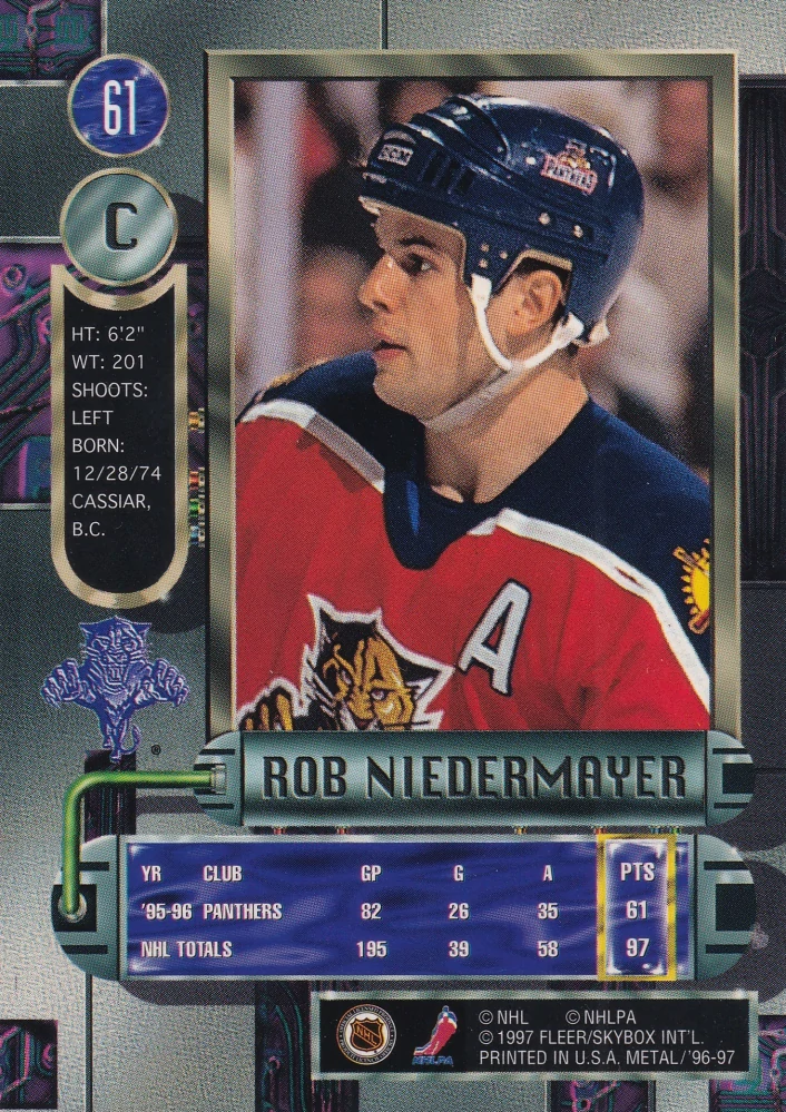 1996-97 Fleer Metal - Rob Niedermayer #61