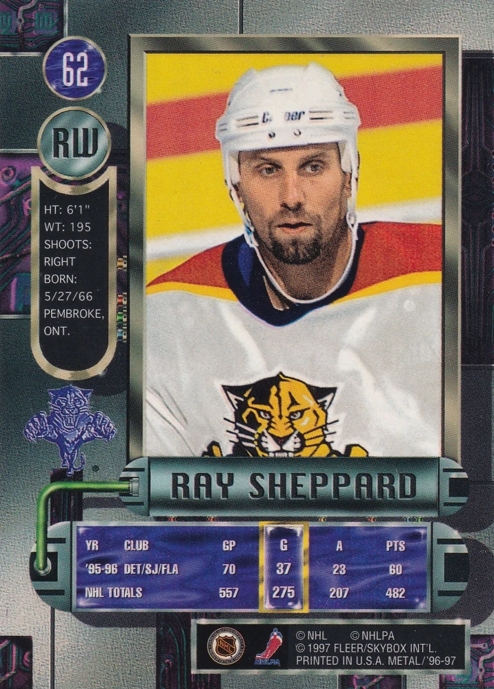 1996-97 Fleer Metal - Ray Sheppard #62