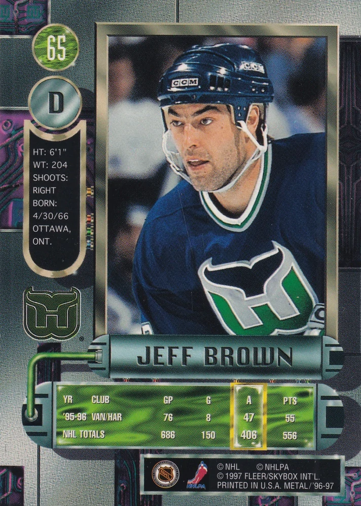 1996-97 Fleer Metal - Jeff Brown #65