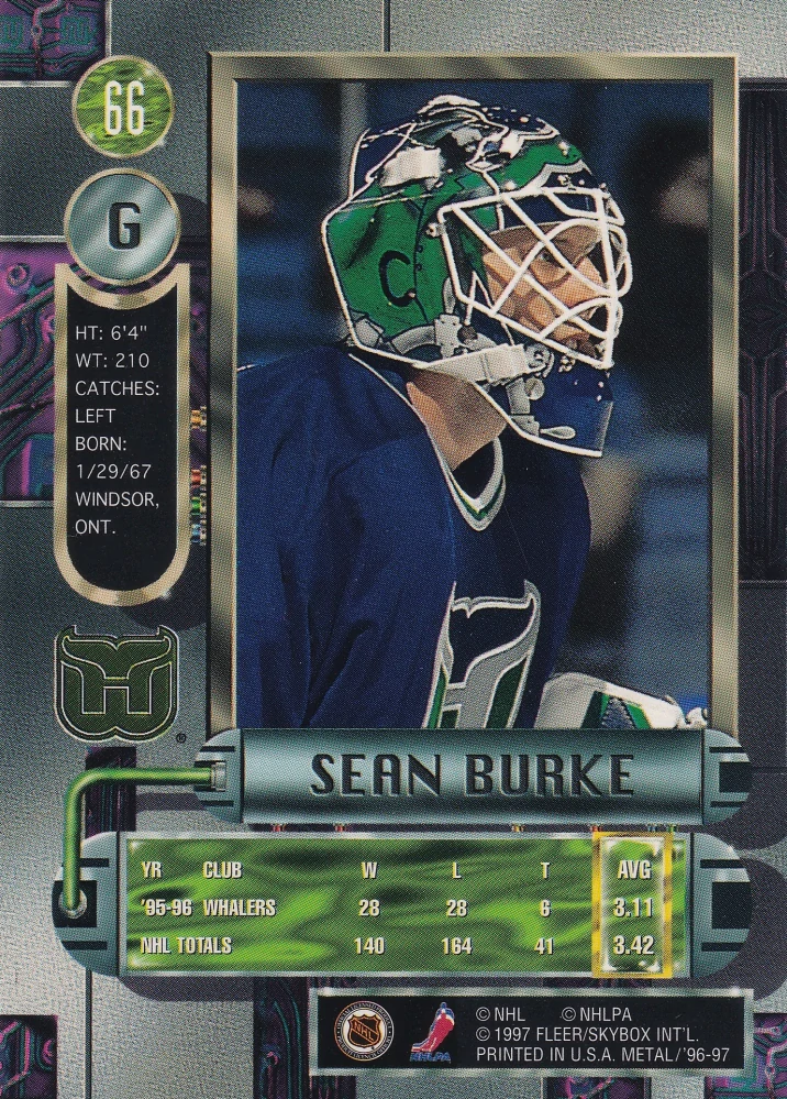 1996-97 Fleer Metal - Sean Burke #66