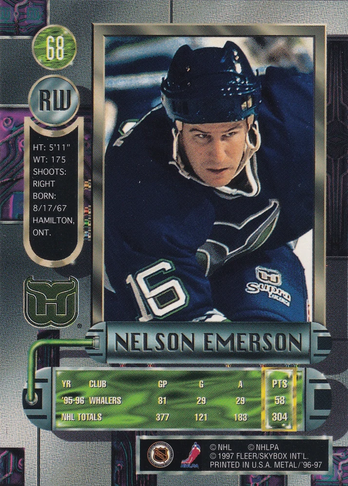 1996-97 Fleer Metal - Nelson Emerson #68