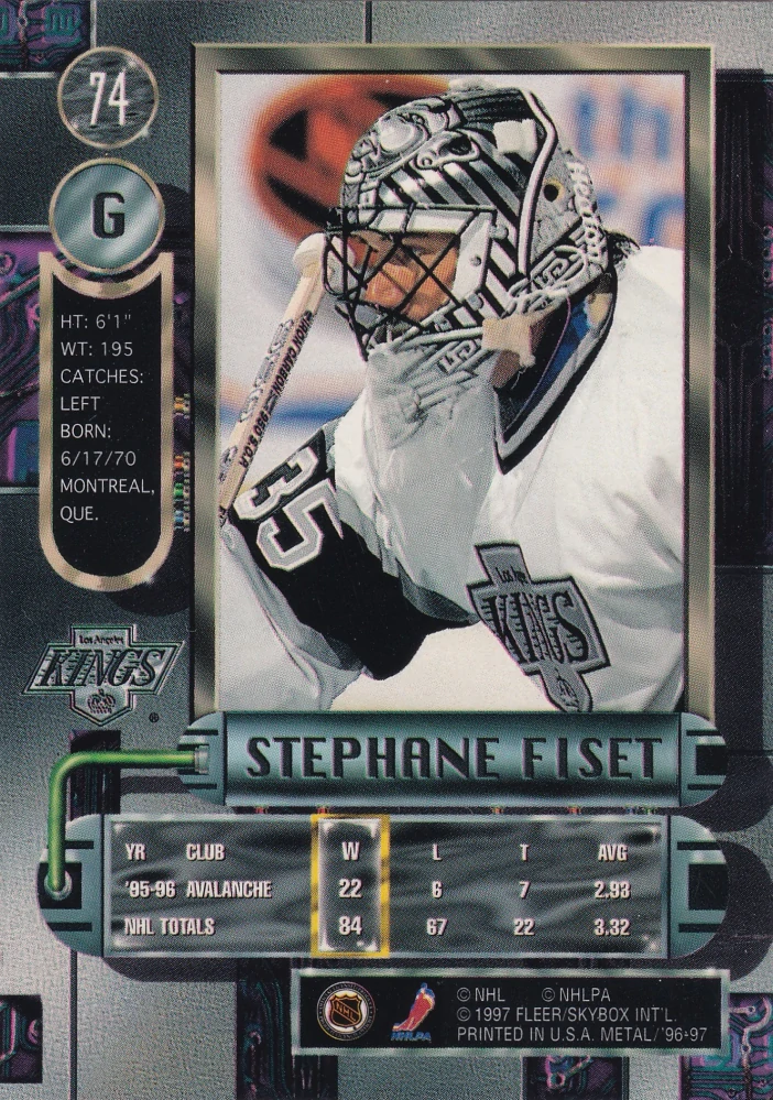1996-97 Fleer Metal - Stephane Fiset #74