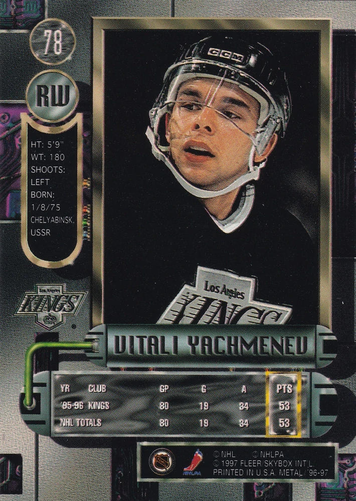 1996-97 Fleer Metal - Vitali Yachmenev #78