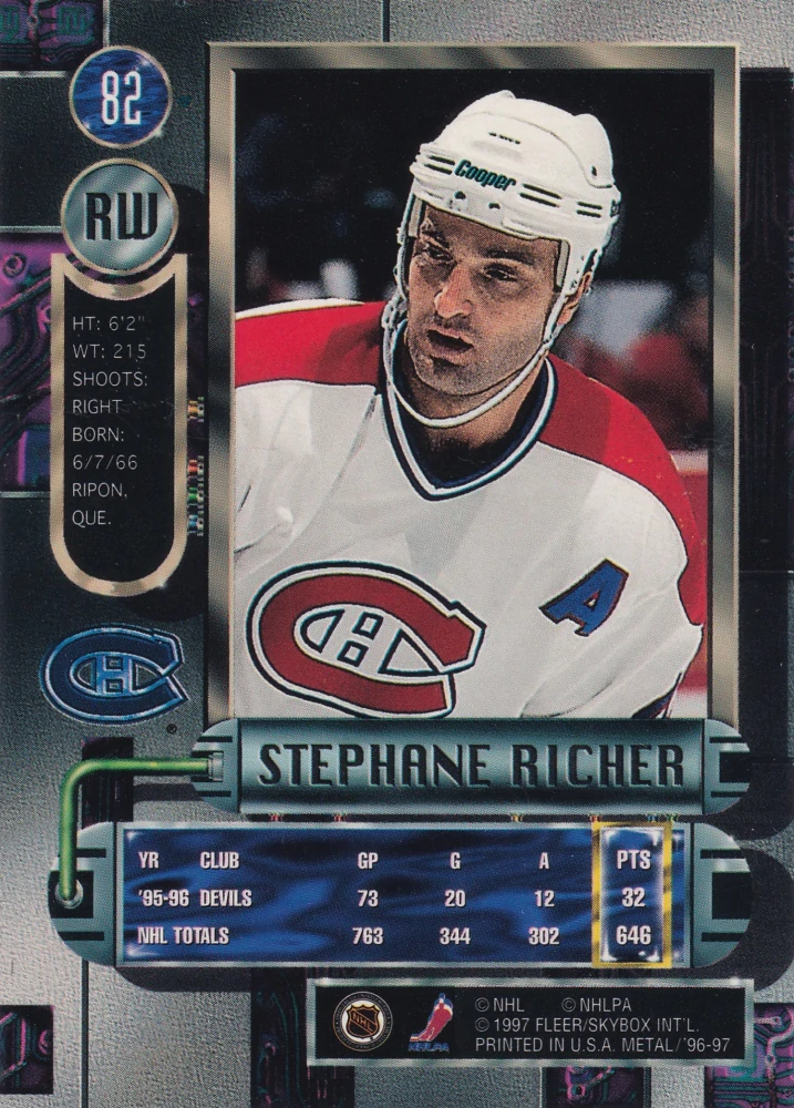1996-97 Fleer Metal - Stephane Richer #82