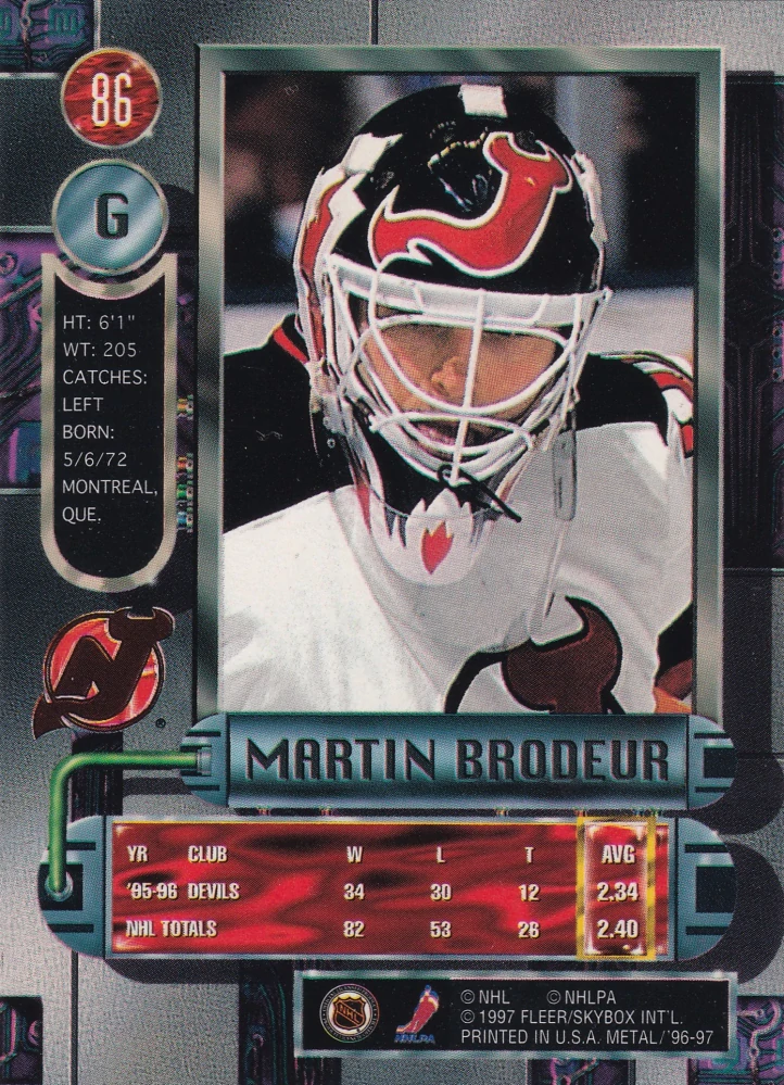 1996-97 Fleer Metal - Martin Brodeur #86