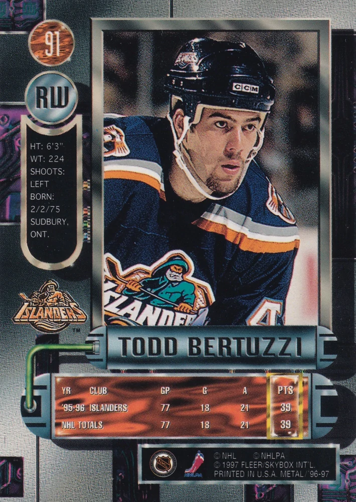 1996-97 Fleer Metal - Todd Bertuzzi #91