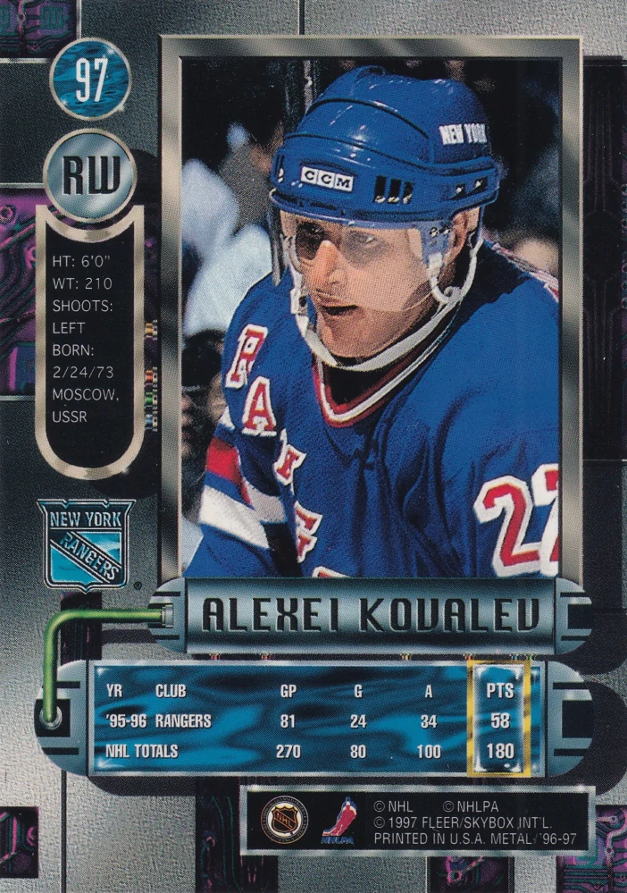 1996-97 Fleer Metal - Alexei Kovalev #97