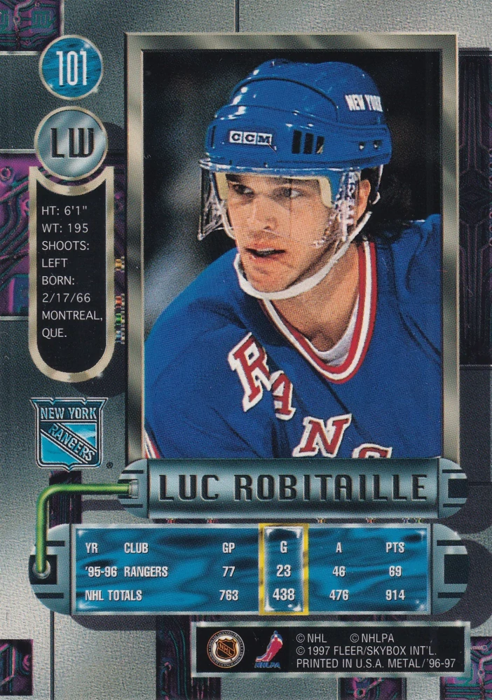 1996-97 Fleer Metal - Luc Robitaille #101