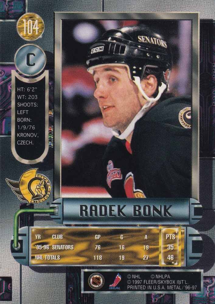 1996-97 Fleer Metal - Radek Bonk #104