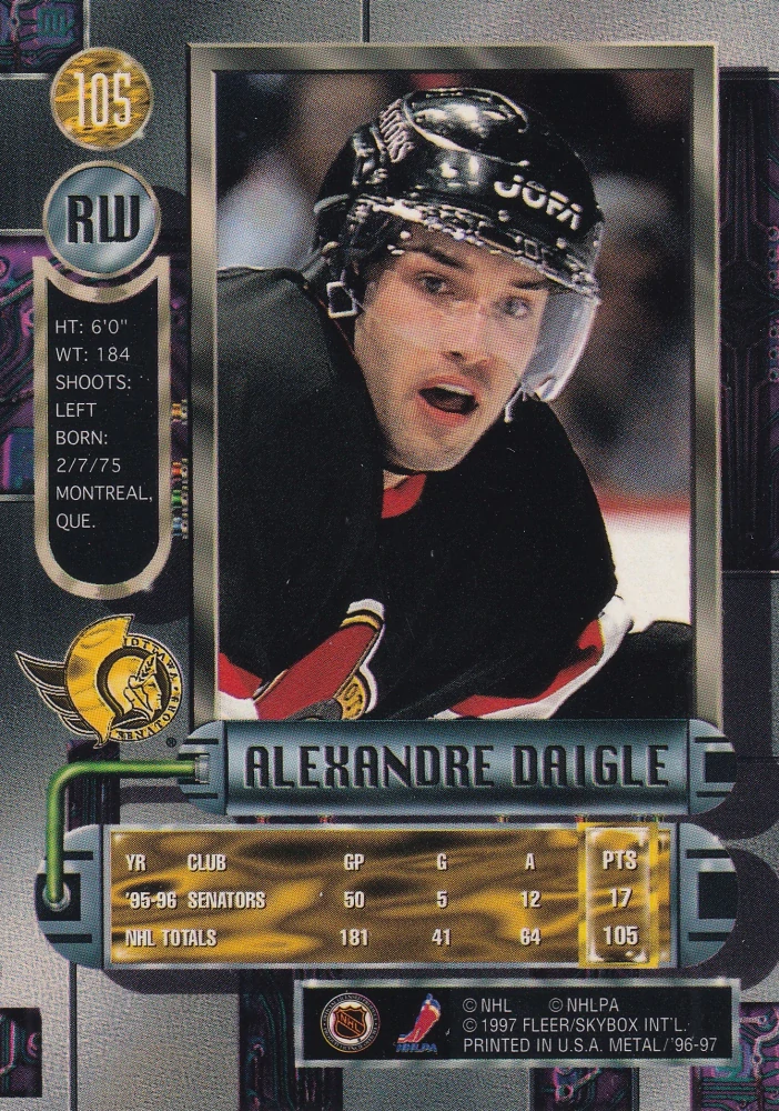 1996-97 Fleer Metal - Alexandre Daigle #105