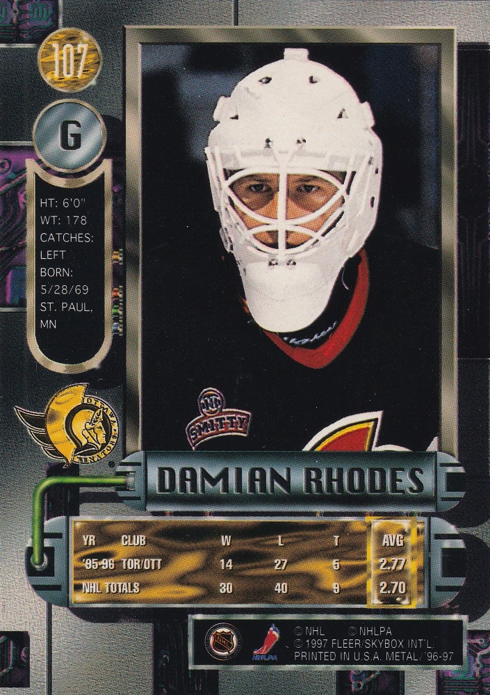 1996-97 Fleer Metal - Damian Rhodes #107