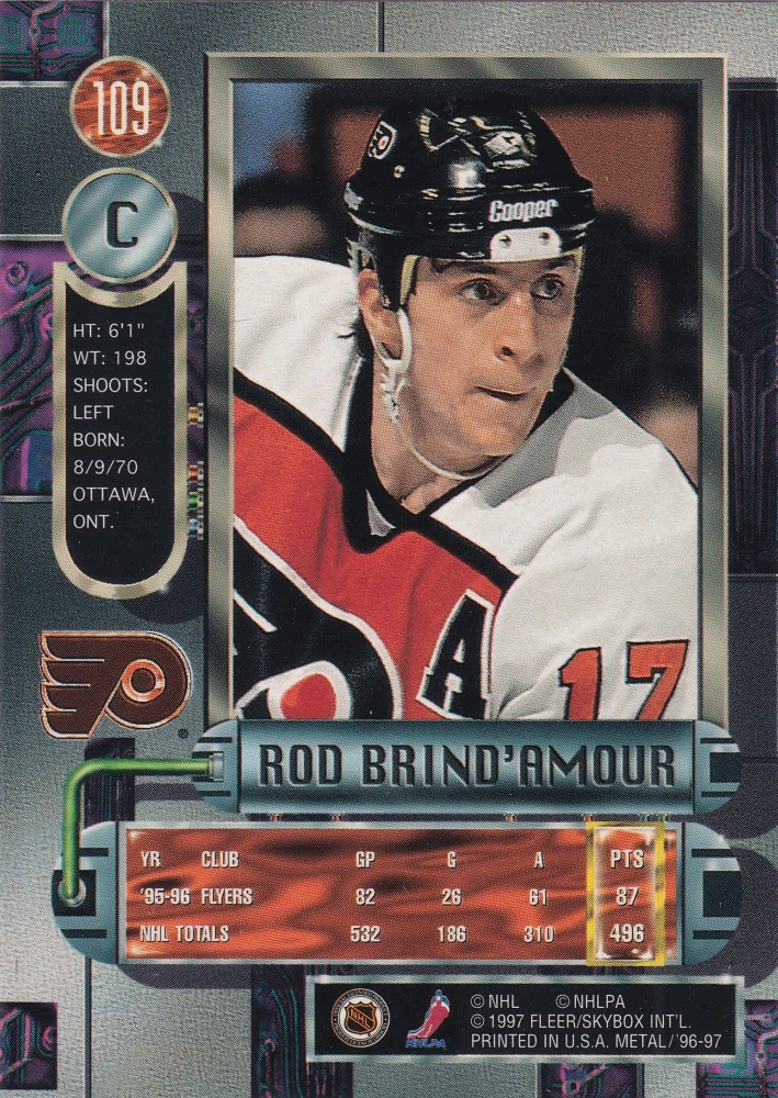 1996-97 Fleer Metal - Rob Brind'Amour #109