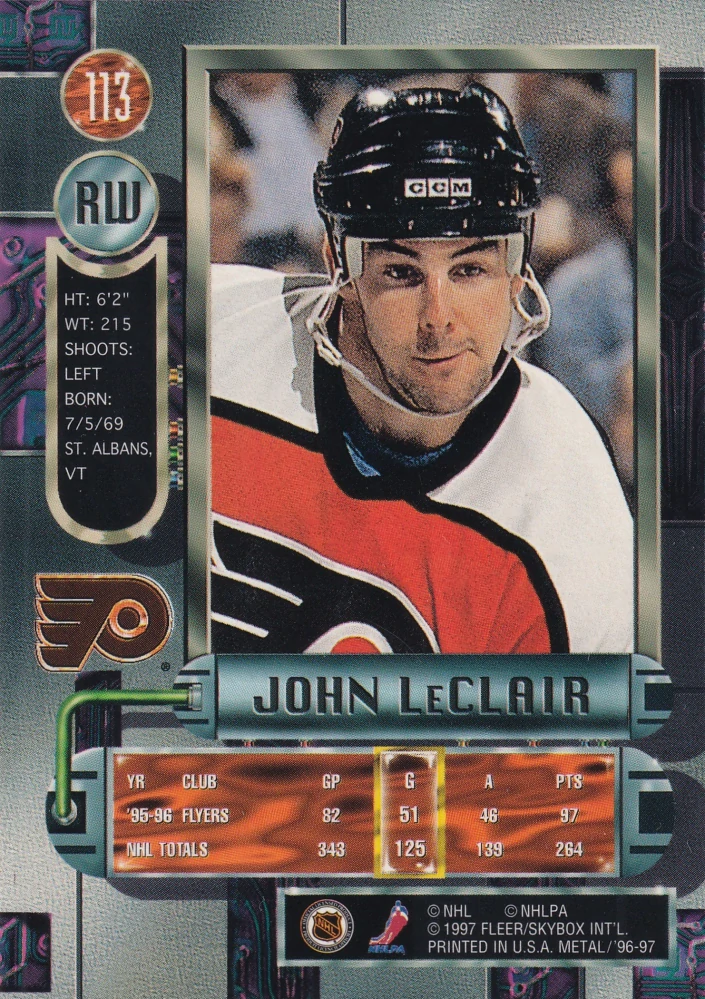 1996-97 Fleer Metal - John LeClair #113