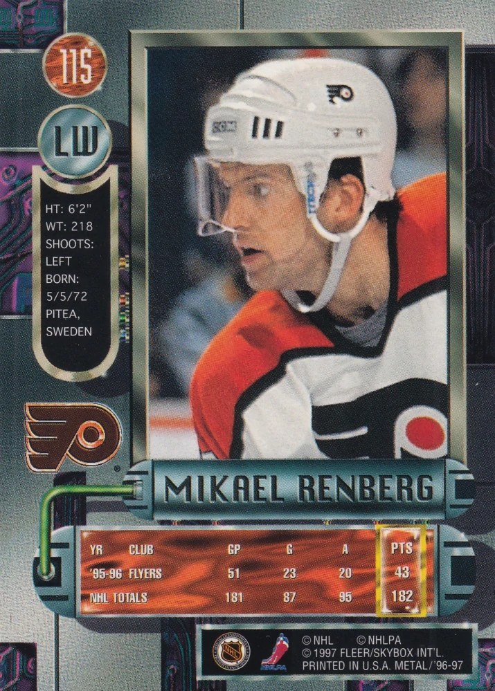 1996-97 Fleer Metal - Mikael Renberg #115