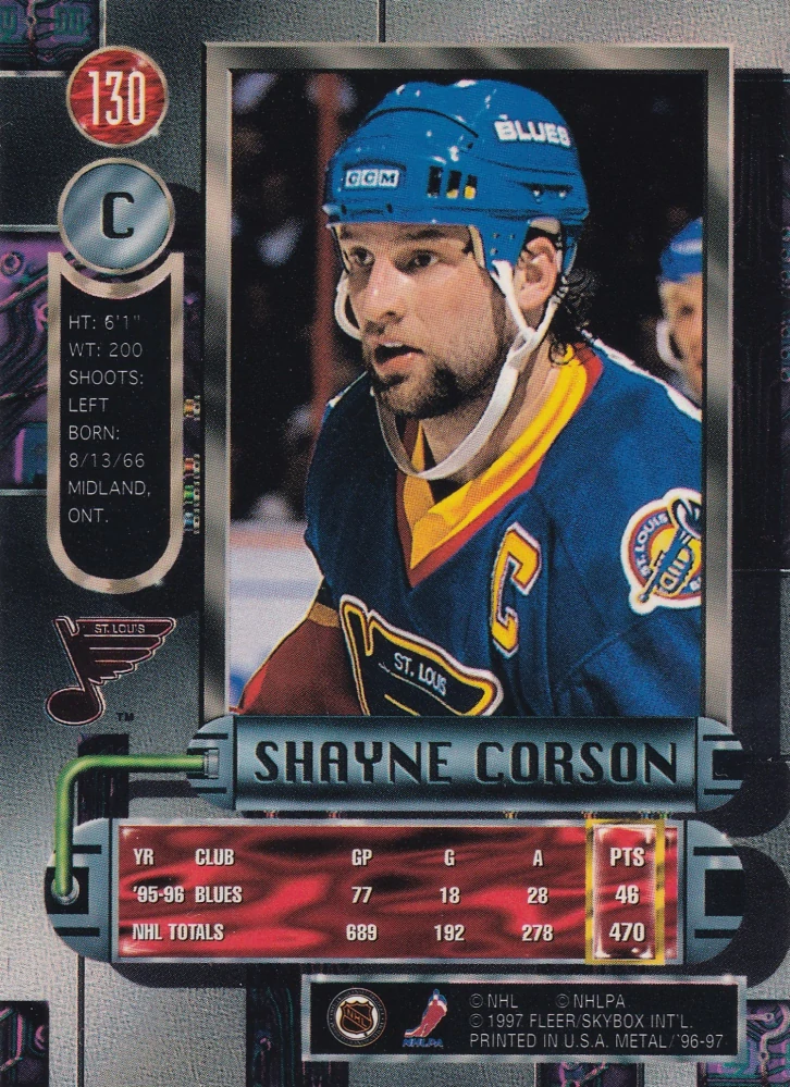 1996-97 Fleer Metal - Shayne Corson #130