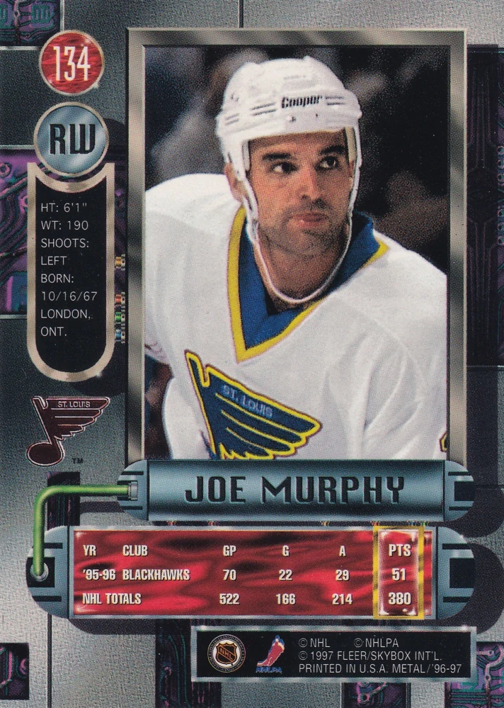 1996-97 Fleer Metal - Joe Murphy #134