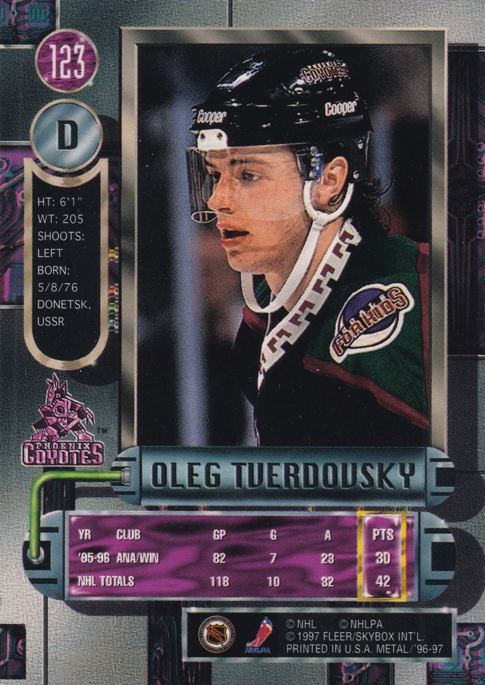 1996-97 Fleer Metal - Oleg Tverdovsky #123