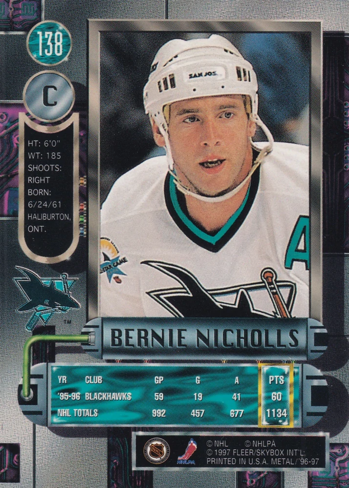 1996-97 Fleer Metal - Bernie Nicholls #138