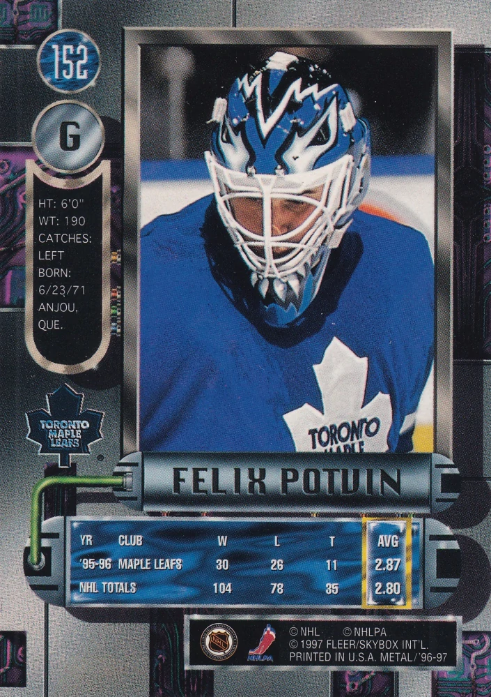 1996-97 Fleer Metal - Felix Potvin #152