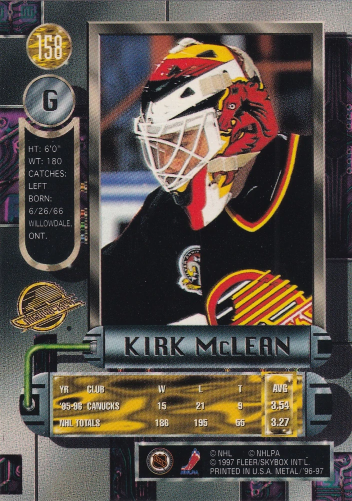 1996-97 Fleer Metal - Kirk McLean #158
