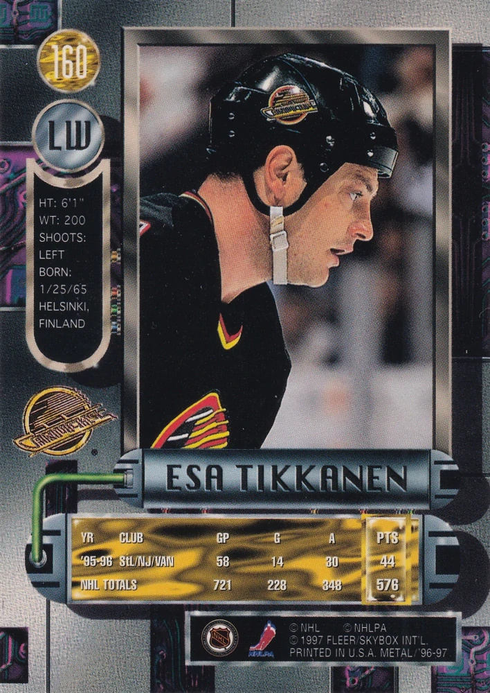 1996-97 Fleer Metal - Esa Tikkanen #160
