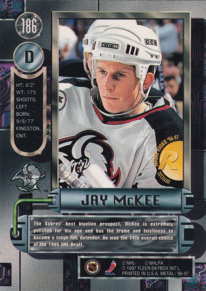 1996-97 Fleer Metal - Jay Mckee #186