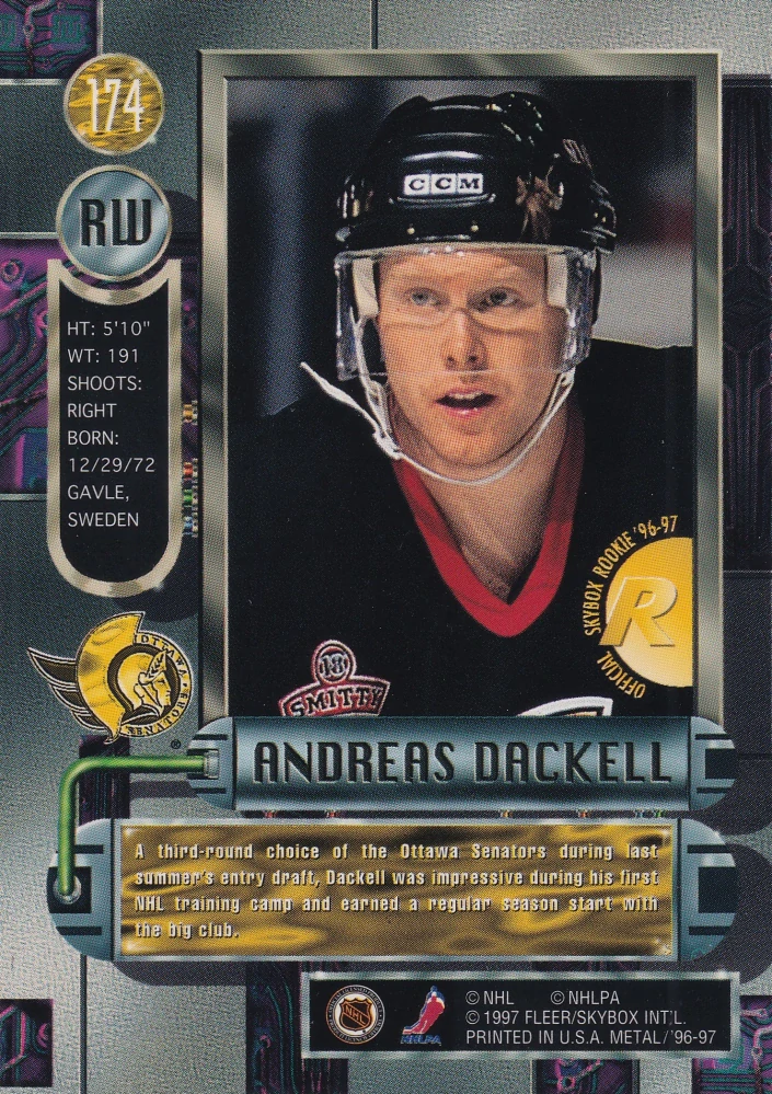 1996-97 Fleer Metal - Andreas Dackell #174
