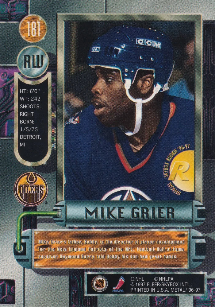 1996-97 Fleer Metal - Mike Grier #181