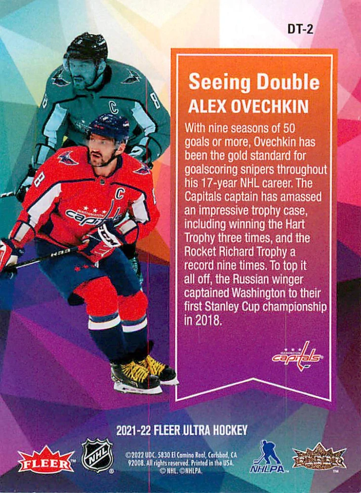 2021-22 UD Fleer Ultra - Alex Ovechkin - Seeing Double #DT-2