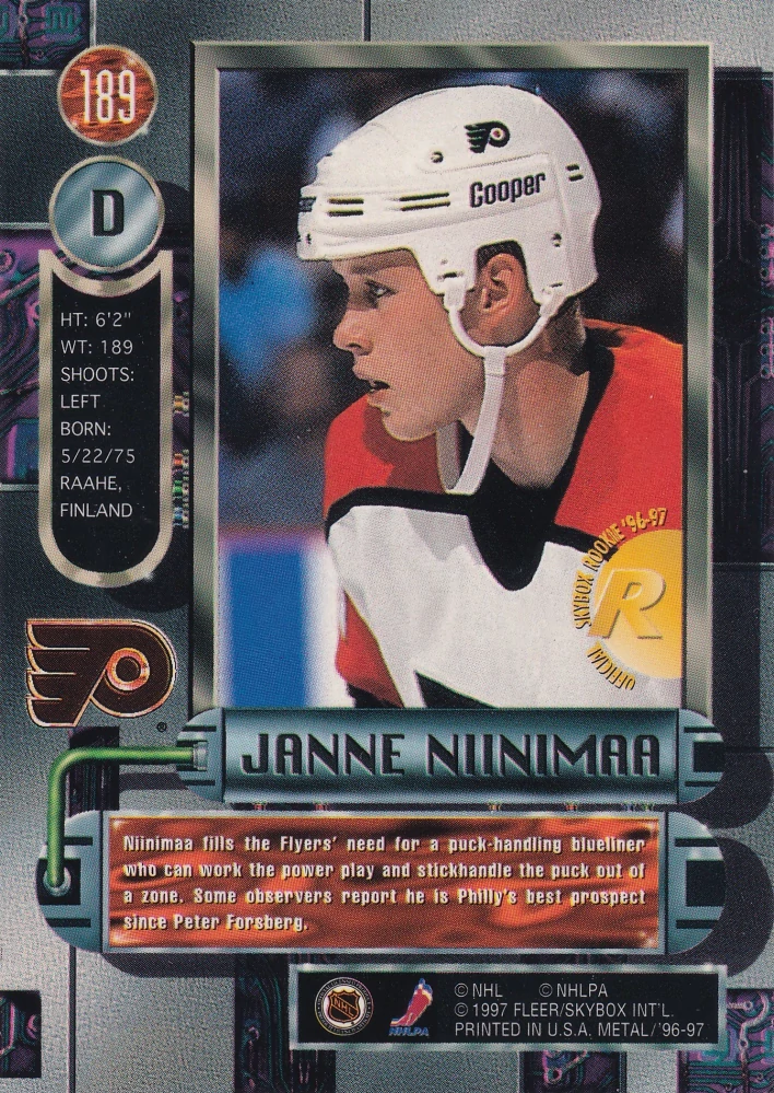 1996-97 Fleer Metal - Janne Niinimaa #189