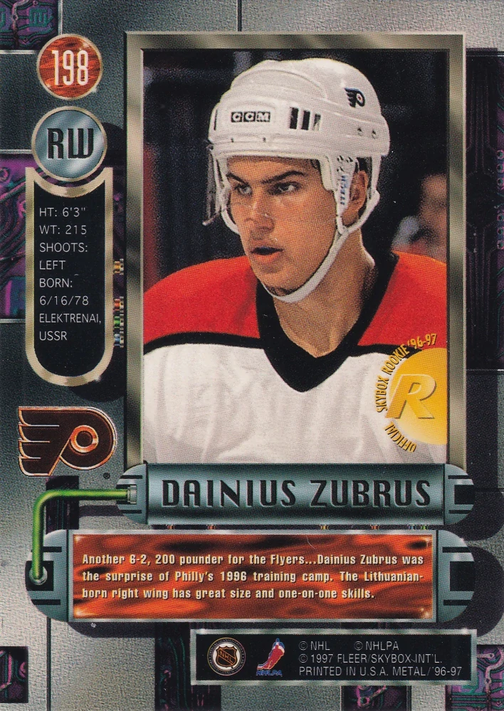 1996-97 Fleer Metal - Dainius Zubrus #198