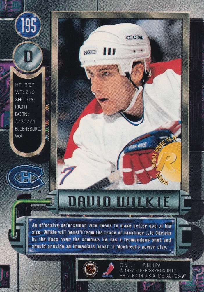 1996-97 Fleer Metal - David Wilkie #195