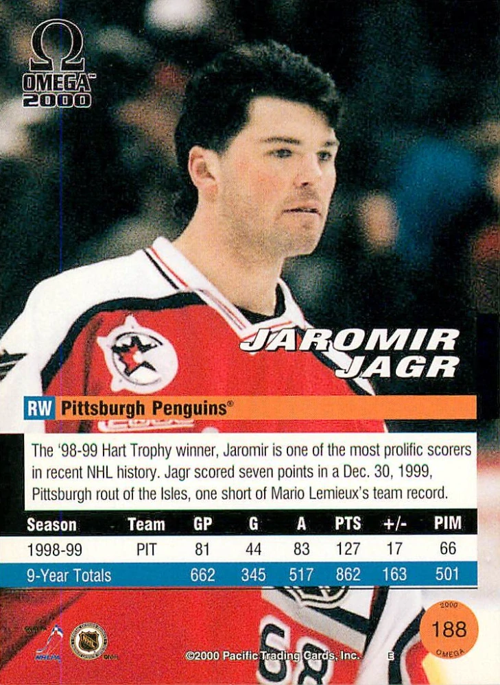 1999-00 Pacific Omega - Jaromír Jágr #188