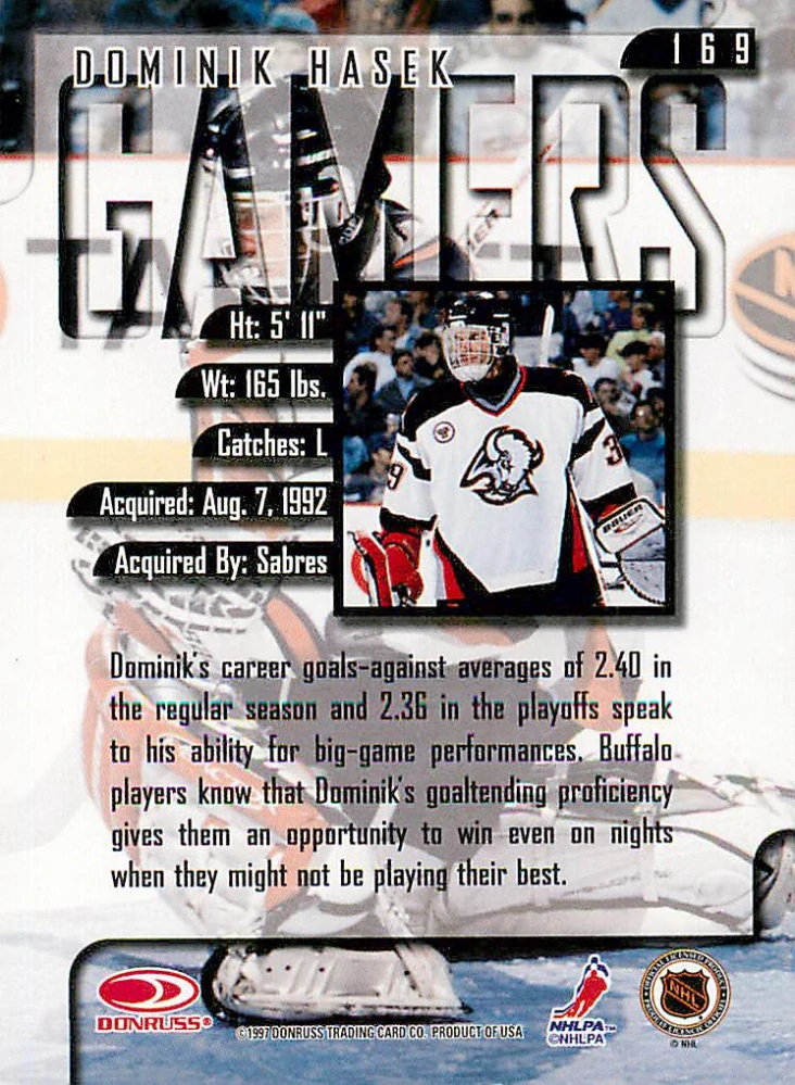1997-98 Leaf - Dominik Hašek - Gamers #169